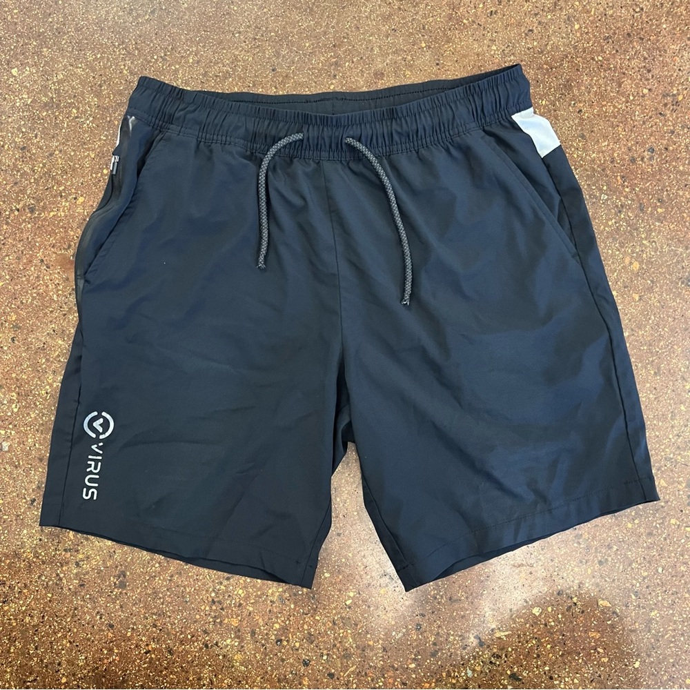 Virus Black Iconic Shorts with Drawstring Waistband